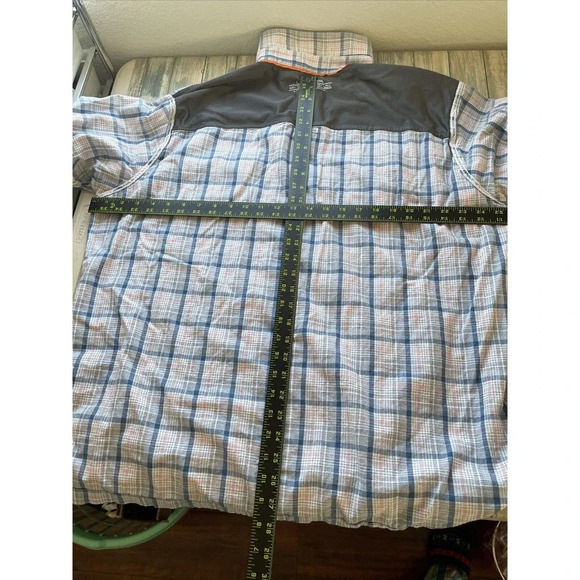 Croft & Barrow Mens Button Up Shirt XXL Plaid Vented Pockets Outdoor Active Fish - Picture 4 of 10